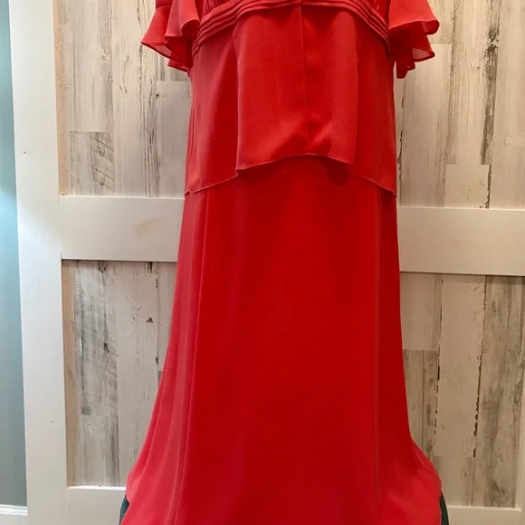 DANNY & NICOLE DRESS DEEP CORAL 16 W - Picture 6 of 9